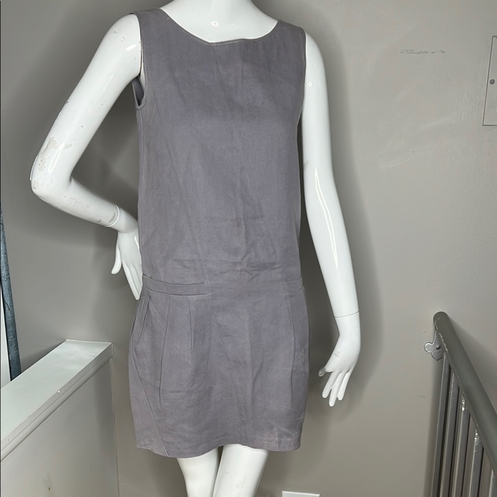 Nina Ricci Sz 4 Cotton Gray Mini Dress